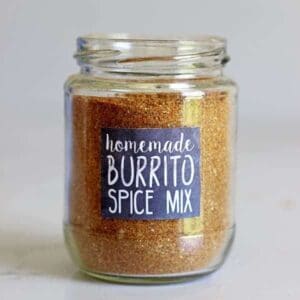 Homemade Burrito Spice Mix (or taco seasoning) - the perfect blend of spices to make your favourite Mexican meal in minutes! Perfect for beef burritos, nachos, chicken strips for tacos, refried beans or anything Mexican! | thekiwicountrygirl.com