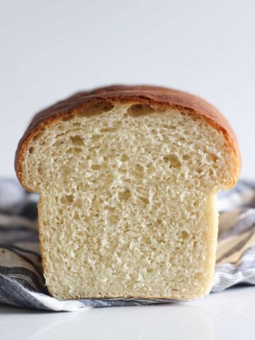 Loaf of homemade white sandwich bread